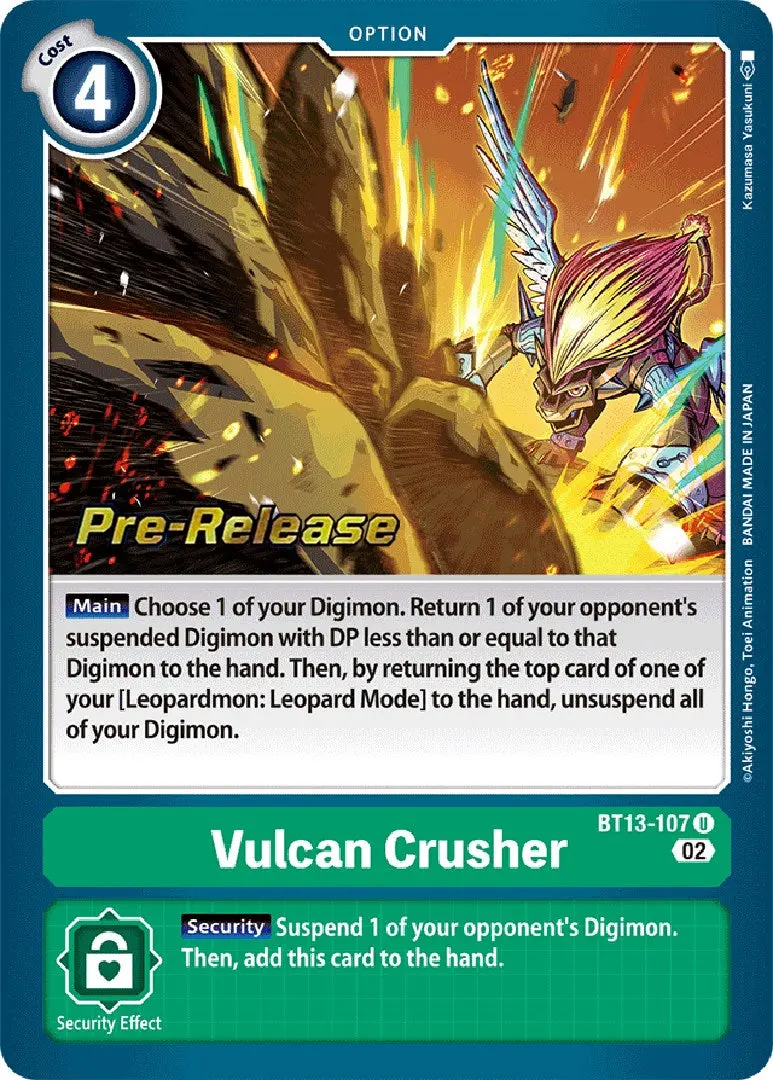 Vulcan Crusher [Bt13-107] [Versus Royal Knights Booster Pre-Release Cards] 1