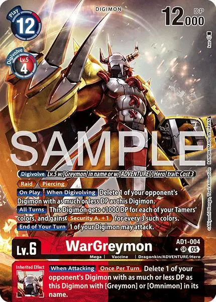 Wargreymon [Ad1-004] (Alternate Art) [Advanced Booster Digimon Generation] 1