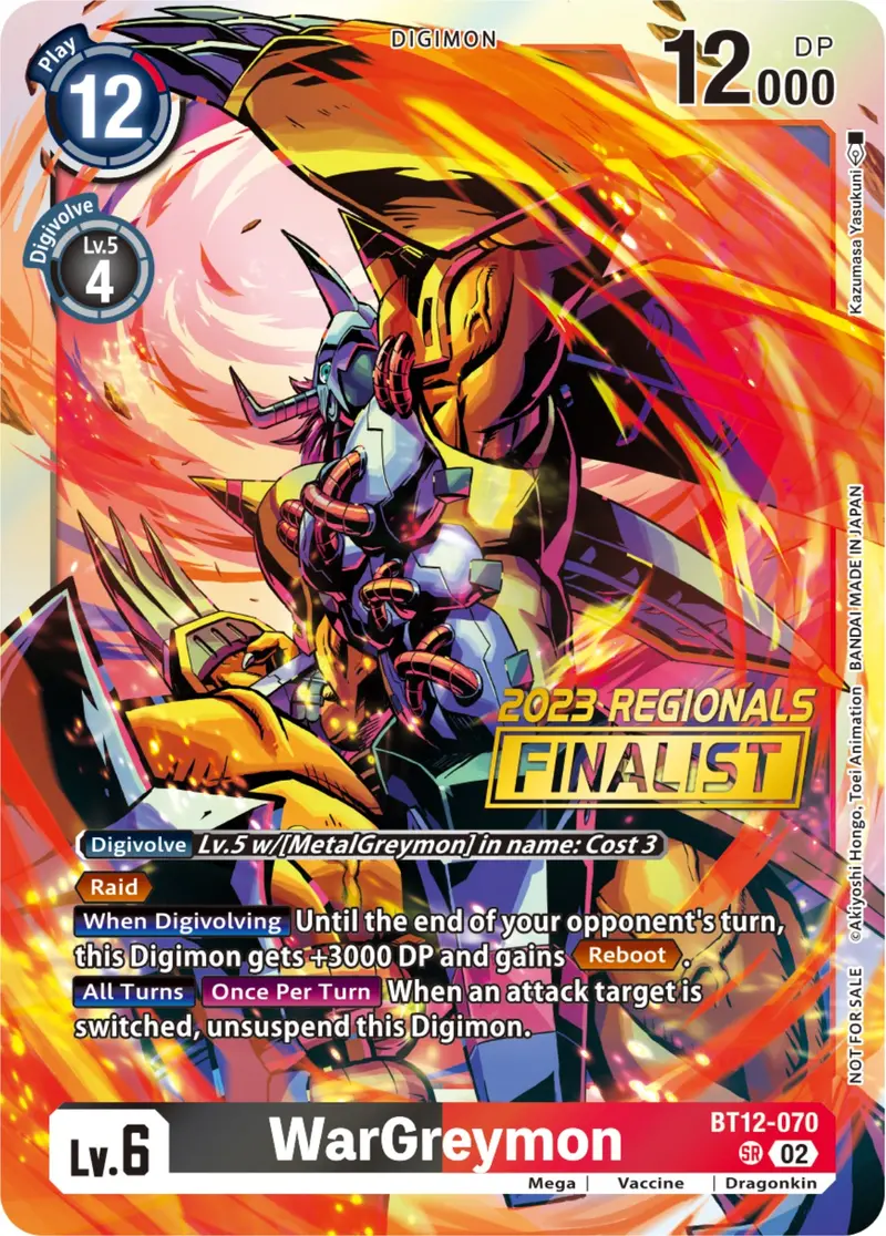 Wargreymon [Bt12-070] (2023 Regionals Finalist) [Across Time] 1