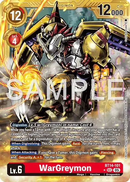 Wargreymon [Bt14-101] - Bt14-101 (Gold Border) [Advanced Booster Digimon Generation] 1