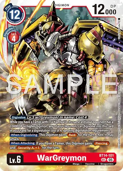 Wargreymon [Bt14-101] (Reprint) [Advanced Booster Digimon Generation] 1