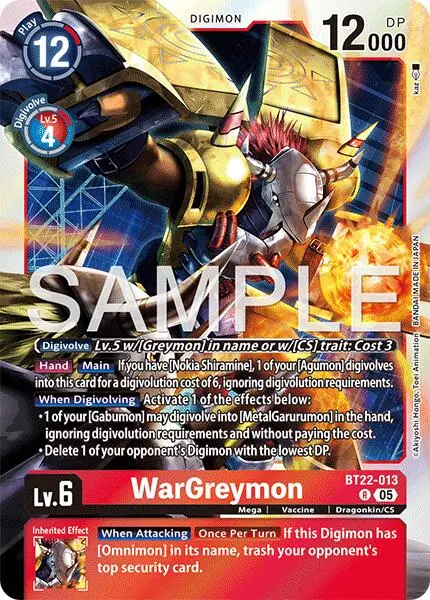 Wargreymon [Bt22-013] [Cyber Eden] 1