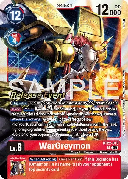 Wargreymon [Bt22-013] [Cyber Eden Release Event Cards] 1