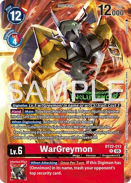 Wargreymon [Bt22-013] (Evolution Cup 2025 Vol. 3 Top 4) [Cyber Eden] 1