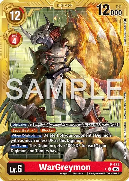 Wargreymon [P-182] (Gold Border) [Advanced Booster Digimon Generation] 1