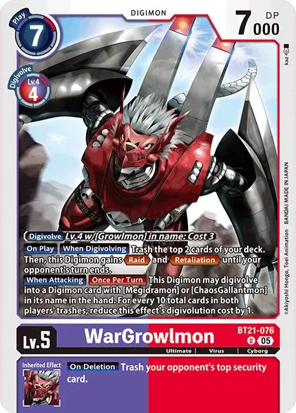 Wargrowlmon [Bt21-076] [World Convergence] 1