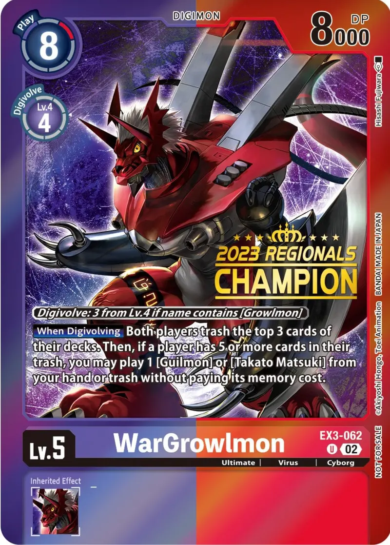 Wargrowlmon [Ex3-062] (2023 Regionals Champion) [Draconic Roar Promos] 1