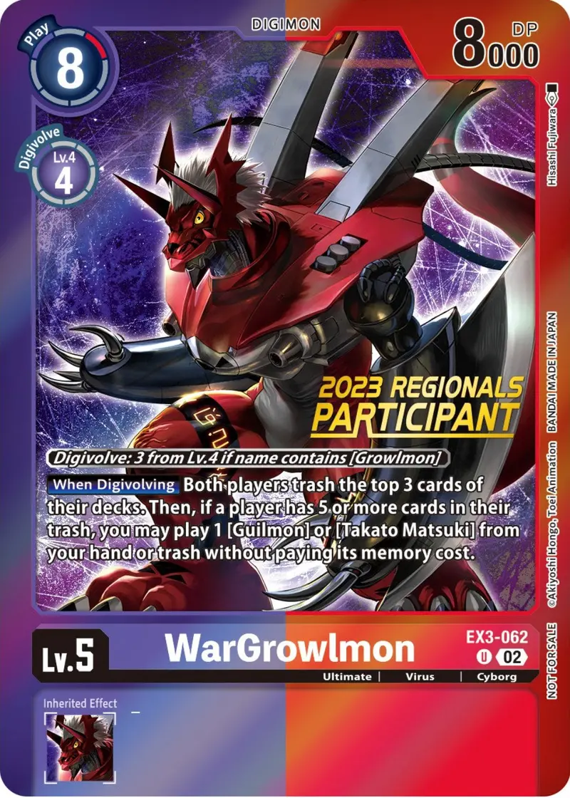 Wargrowlmon [Ex3-062] (2023 Regionals Participant) [Draconic Roar Promos] 1