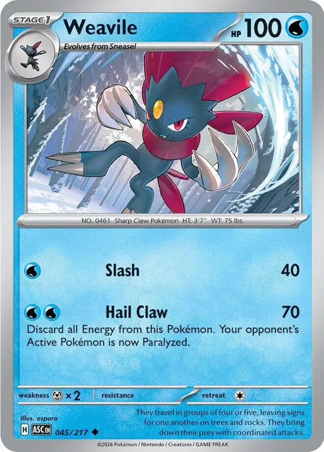 Weavile (045/217) [Mega Evolution: Ascended Heroes] 1