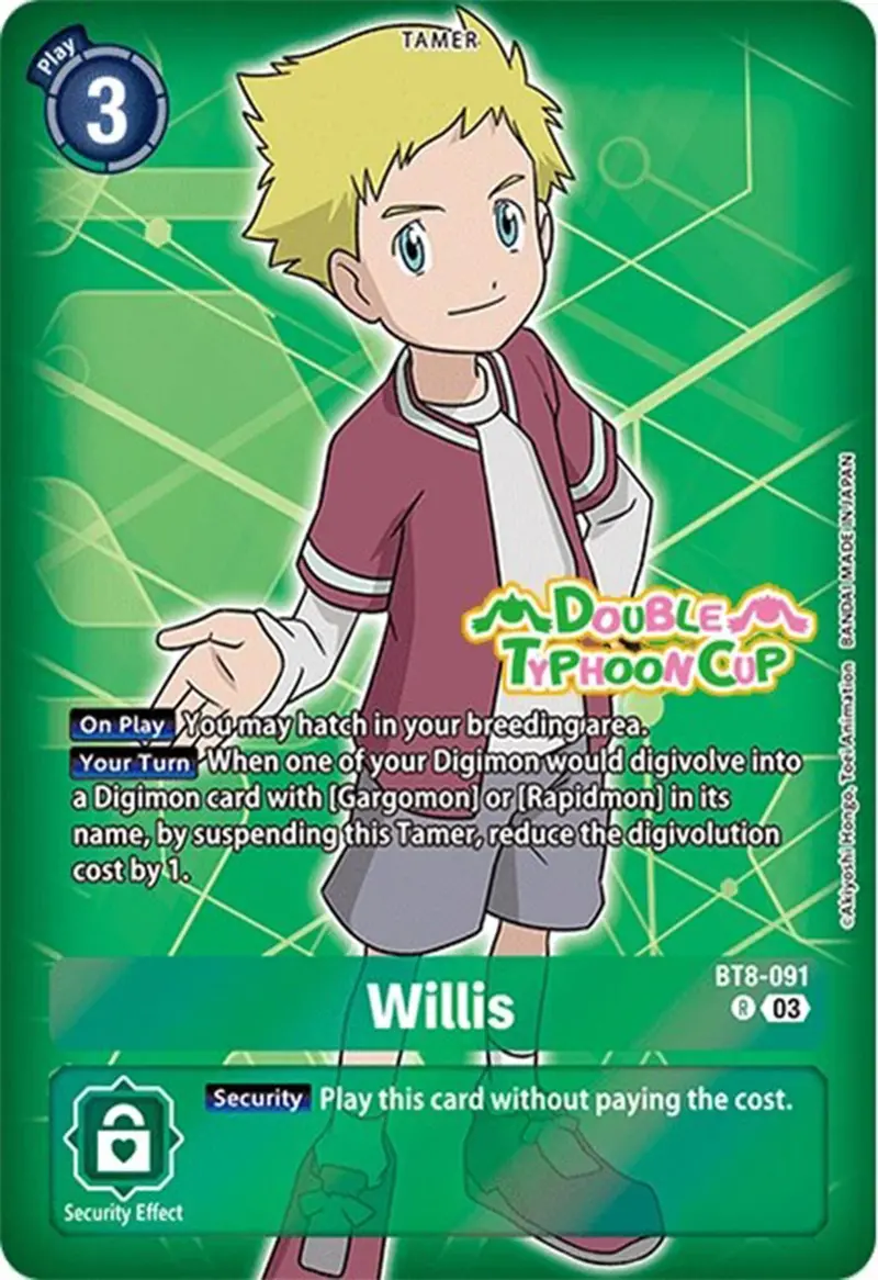 Willis [Bt8-091] (Reprint) [Starter Deck: Double Typhoon Advanced Deck Set Pre-Release Cards] 1