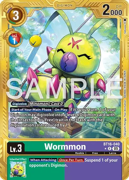 Wormmon [Bt16-040] - Bt16-040 (Gold Border) [Advanced Booster Digimon Generation] 1