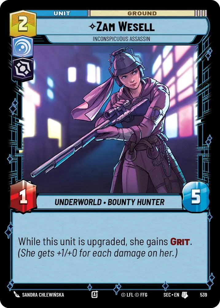 Zam Wesell - Inconspicuous Assassin (Foil) (539) (539) [Secrets Of Power] 1