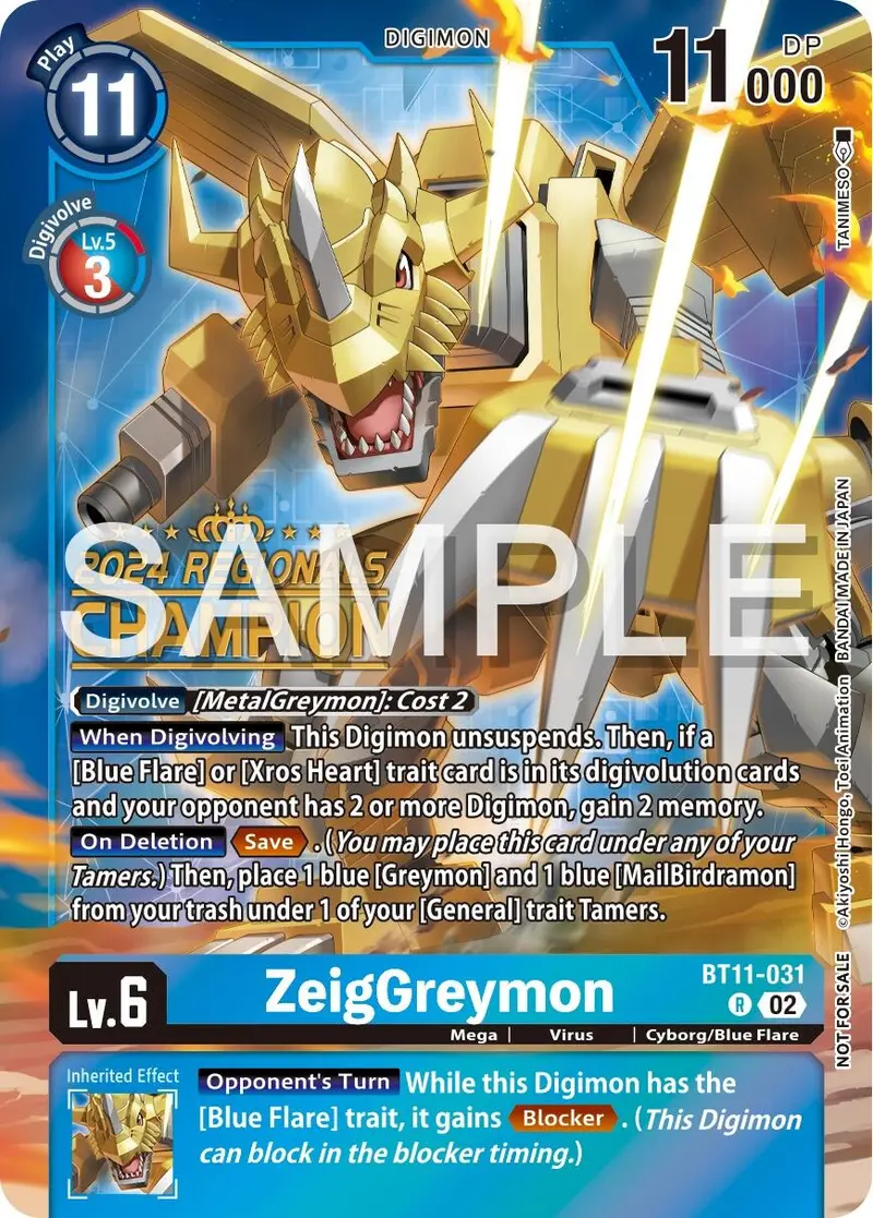 Zeiggreymon [Bt11-031] (2024 Regionals Champion) [Dimensional Phase] 1