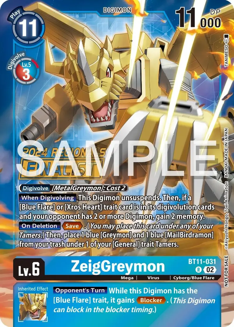 Zeiggreymon [Bt11-031] (2024 Regionals Finalist) [Dimensional Phase] 1