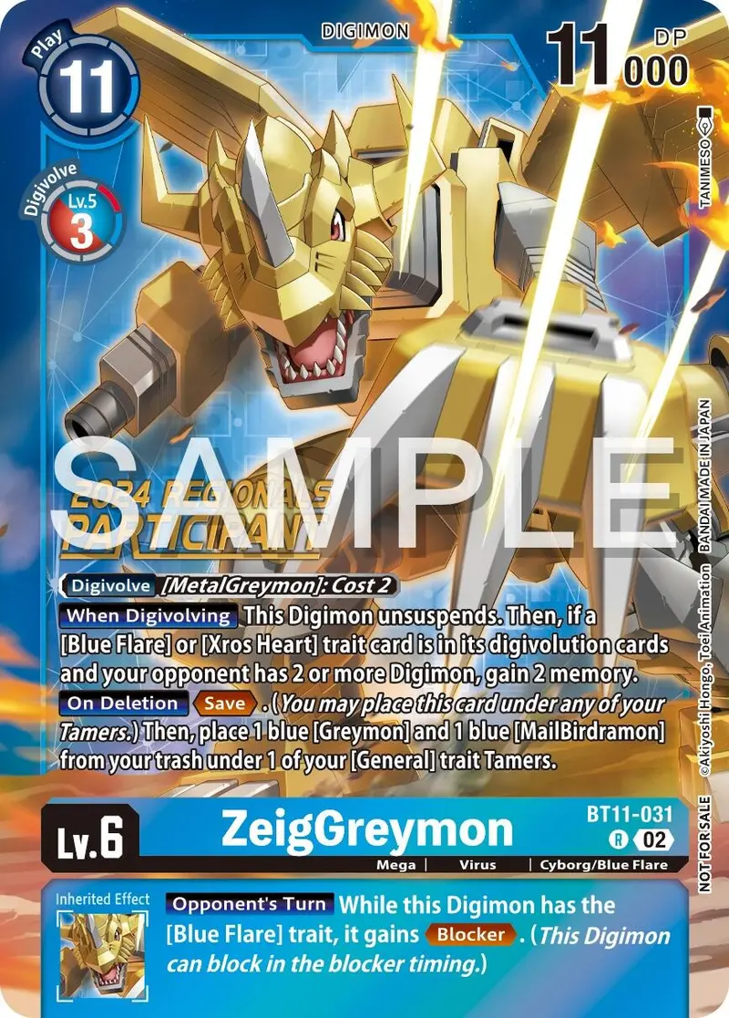 Zeiggreymon [Bt11-031] (2024 Regionals Participant) [Dimensional Phase] 1