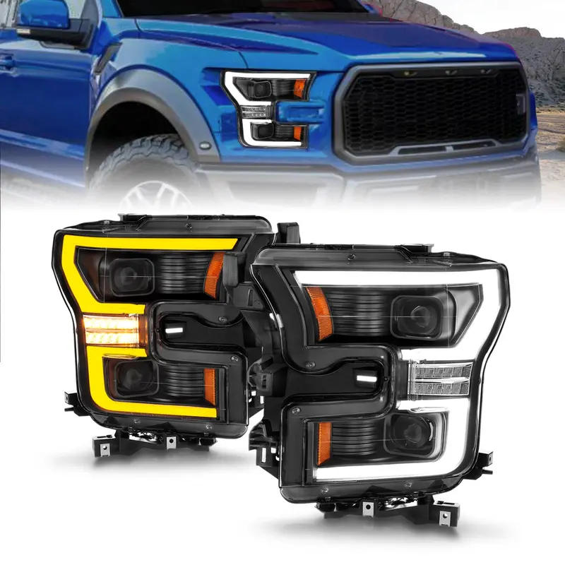 Anzo Usa 111547 Led Projector Headlights – Black Housing With Light Bar & Switchback Functionality 1