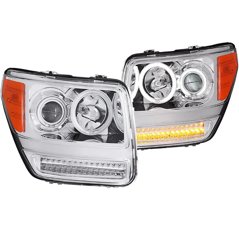 Anzo Usa G2 Projector Headlight Set – Halo Rings, Ccfl Accent Lighting, Clear Lens & Chrome Housing, Pair 1