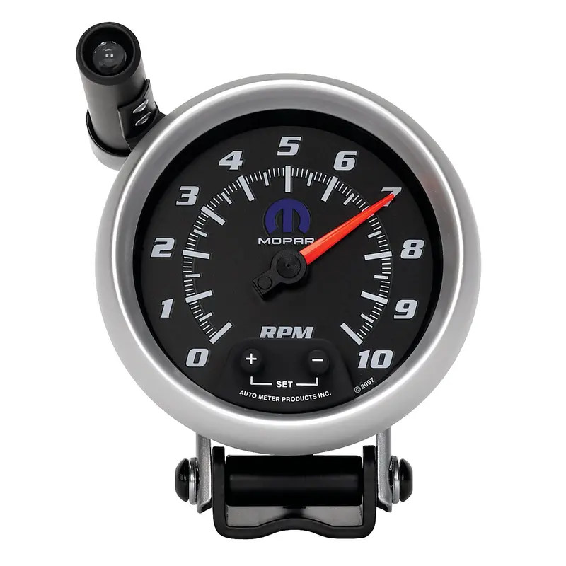 Autometer 880023 3-3/4" Tachometer – 10,000 Rpm, Pedestal Mount With Quick-Lite Illumination, Black Face (Mopar Compatible) 1