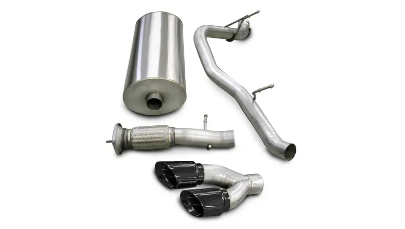 Corsa Performance Cat-Back Exhaust System – 3-Inch Dual-Outlet, Black Tips, For 2007–2010 Escalade/Yukon Denali 6.2L V8 1