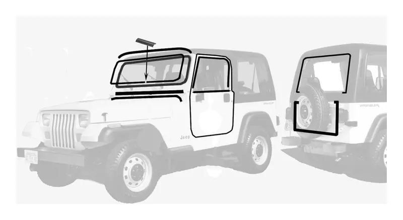 Crown Automotive Yjwsk Complete Weatherstrip Replacement Kit For Jeep Yj 1