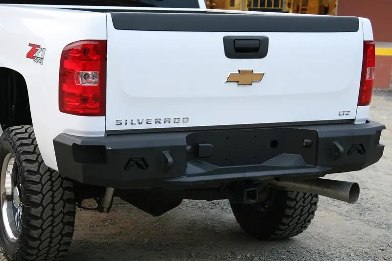 Fab Fours Ch11-W2151-B Heavy-Duty Paintable Rear Bumper – Includes D-Ring Mounts 1