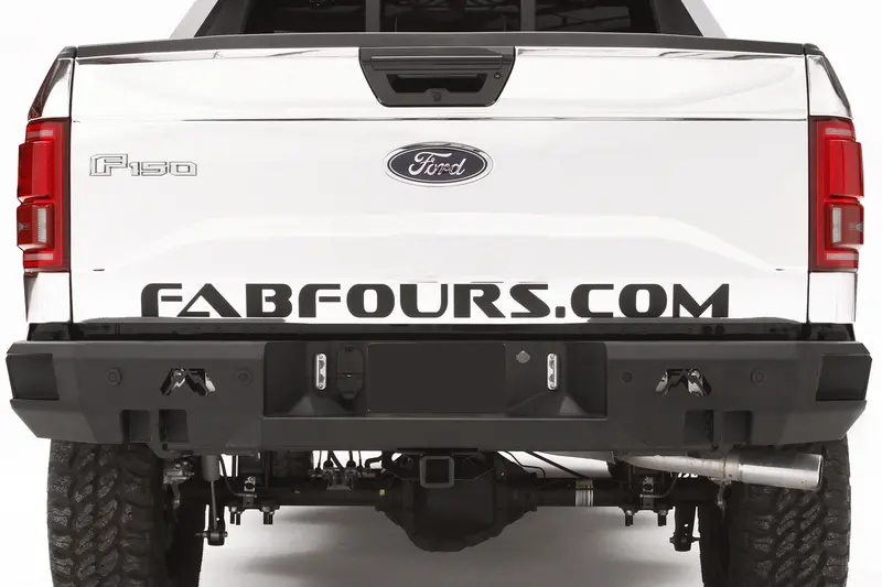 Fab Fours Premium Matte Black Rear Bumper For Jeep – 2-Stage Powder Coat With Sensor Cutouts 1