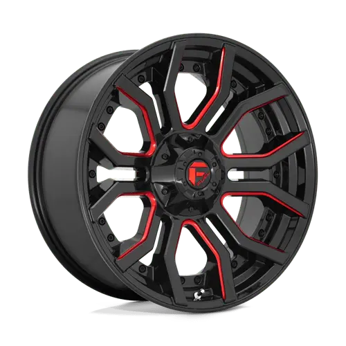 Fuel D712 22X10 Wheel – 8X170 Bolt Pattern, Gloss Black With Red Tinted Center 1