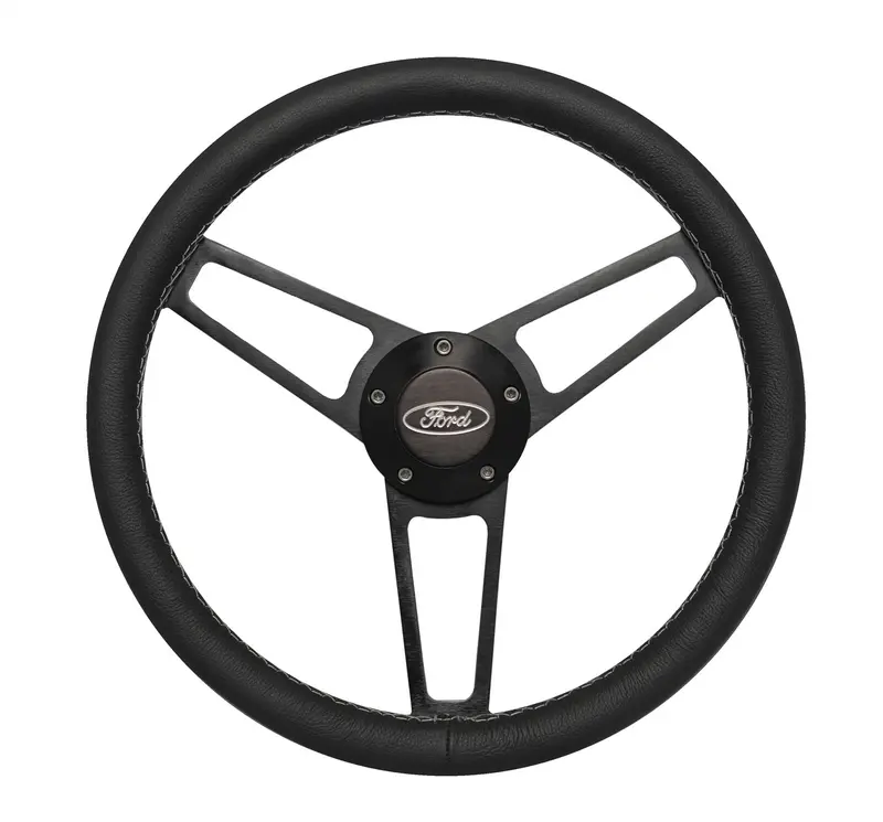 Grant 1907 Billet Series Leather Steering Wheel With Ford-Style Horn Button 1