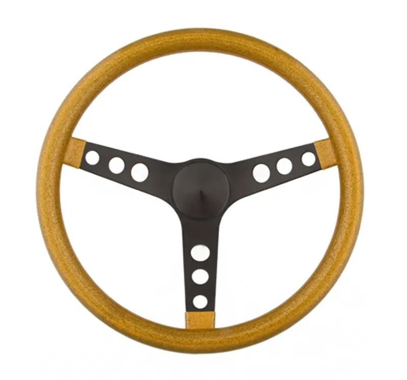 Grant 8477 15-Inch Gold Metal Flake Steering Wheel – 3-Spoke Design With Black Spokes 1