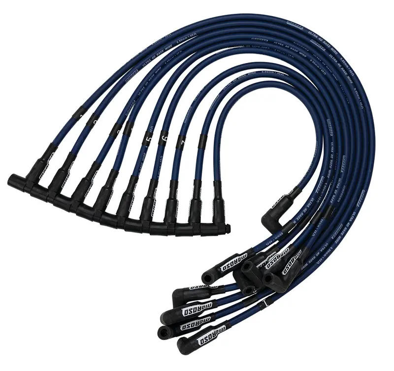 Moroso Ultra 40 Plug Wire Set – Blue, Sbc Sprint Car Application (73677) 1