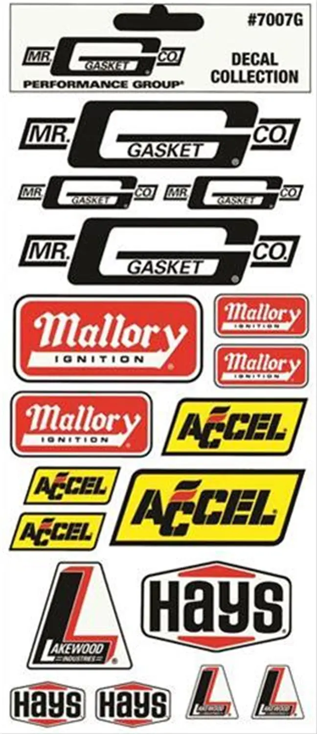 Mr. Gasket 7007G Universal Decal Assortment 1