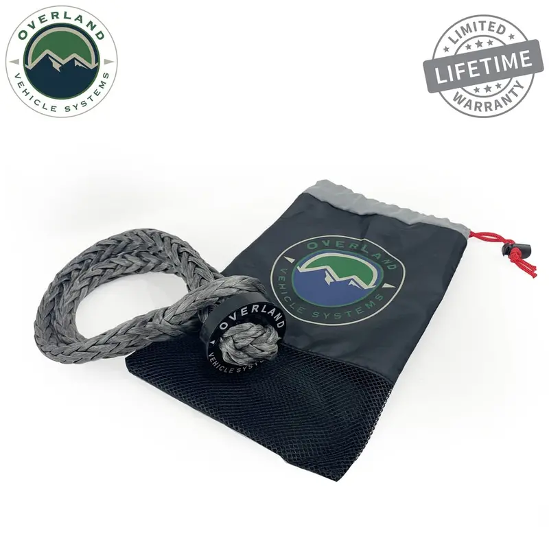 Overland Vehicle Systems 19159919 22 Inch Soft Shackle 5/8 Inch Diameter Soft Shackle Recovery 44,500 Lbs With 2.5 Inch Steel Collar And Storage Bag Overland Vehicle Systems 1