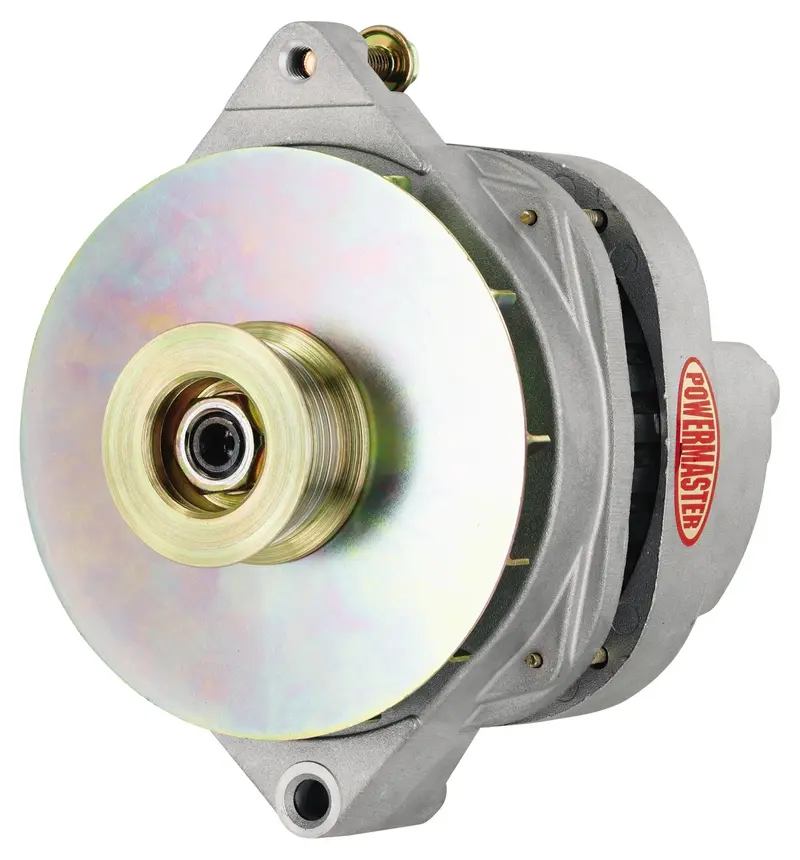 Powermaster Cs144 High-Output Alternator – 200A, Straight Mount, Natural Finish 1