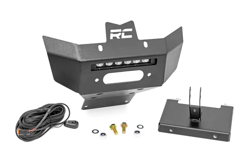 Rough Country 97072 Winch Bumper Black Series Led 6 Inch Light Slime Line 13-21 Can-Am Renegade Rough Country 1