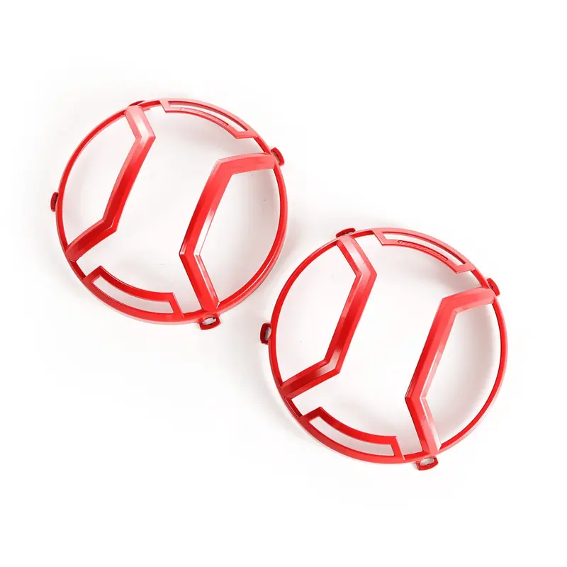 Rugged Ridge 11230.15 Elite Red Headlight Guards – Pair For On-Road Protection 1
