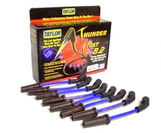 Taylor Cable Thundervolt 8.2Mm Blue Ignition Wire Set With 180° Plug Boots 1